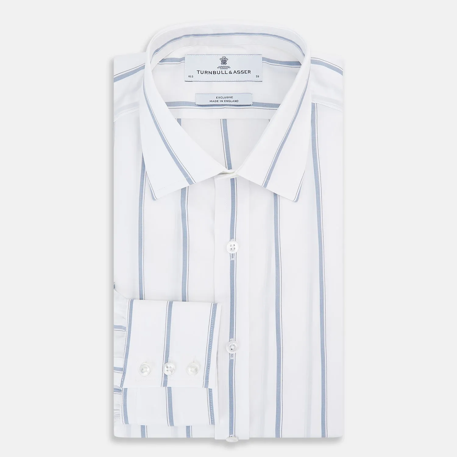 Steel Grey Track Stripe Mayfair Shirt sold by Turnbull & Asser product image thumbnail 5