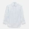Steel Grey Track Stripe Mayfair Shirt sold by Turnbull & Asser