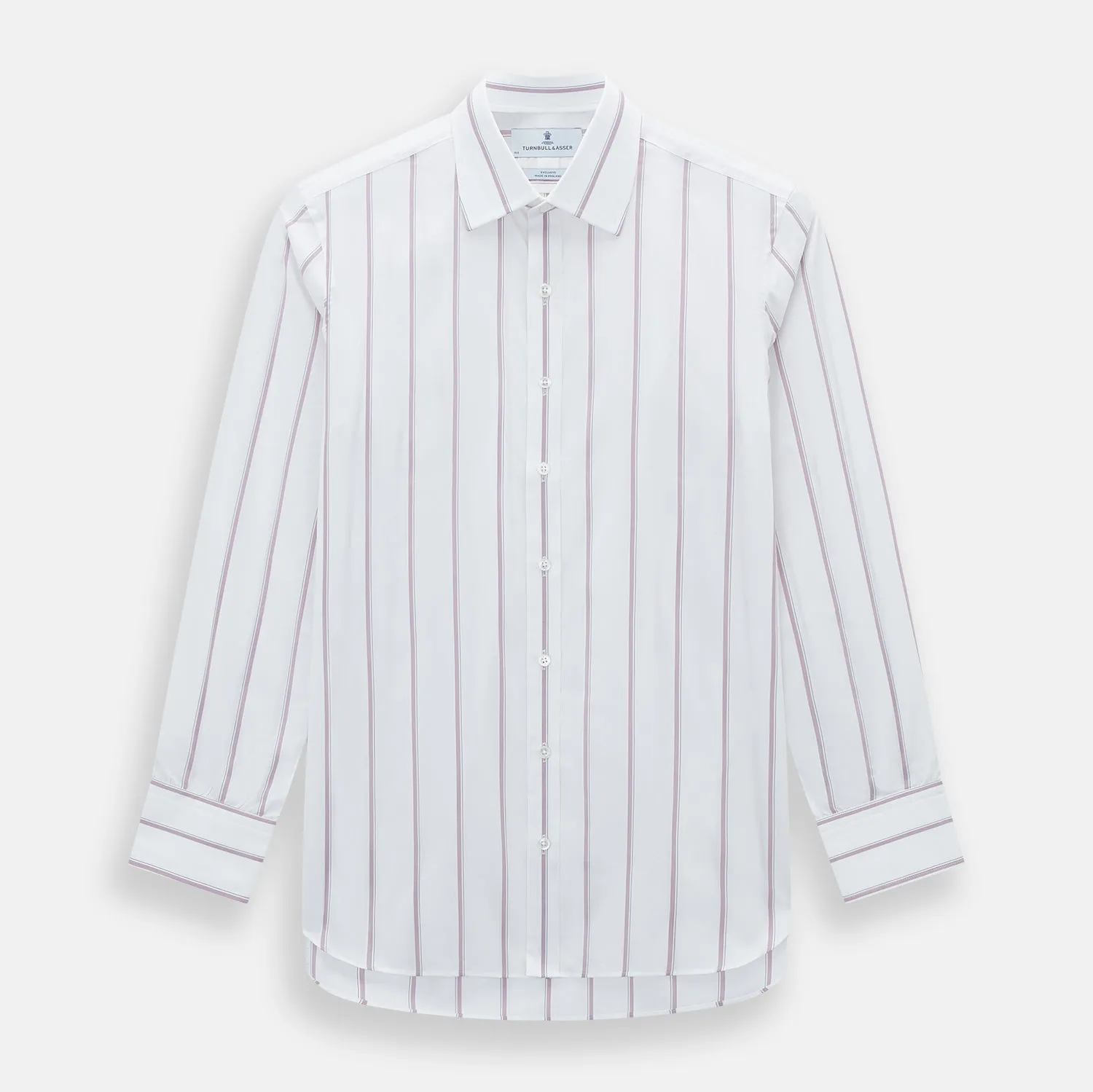 Antique Pink Track Stripe Mayfair Shirt sold by Turnbull & Asser