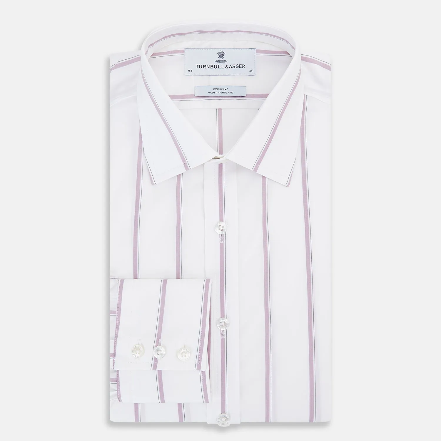 Antique Pink Track Stripe Mayfair Shirt sold by Turnbull & Asser product image thumbnail 5