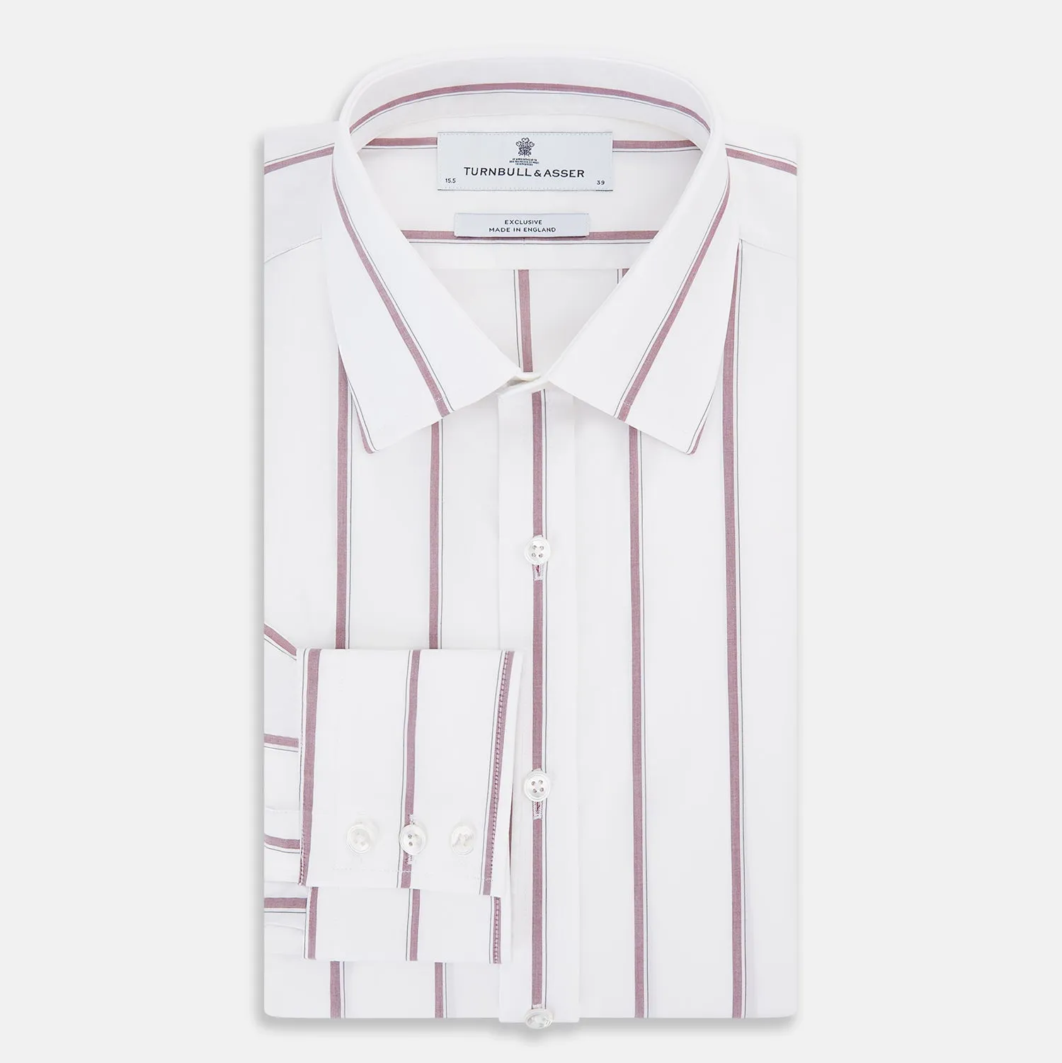 Wine Track Stripe Mayfair Shirt sold by Turnbull & Asser product image thumbnail 5
