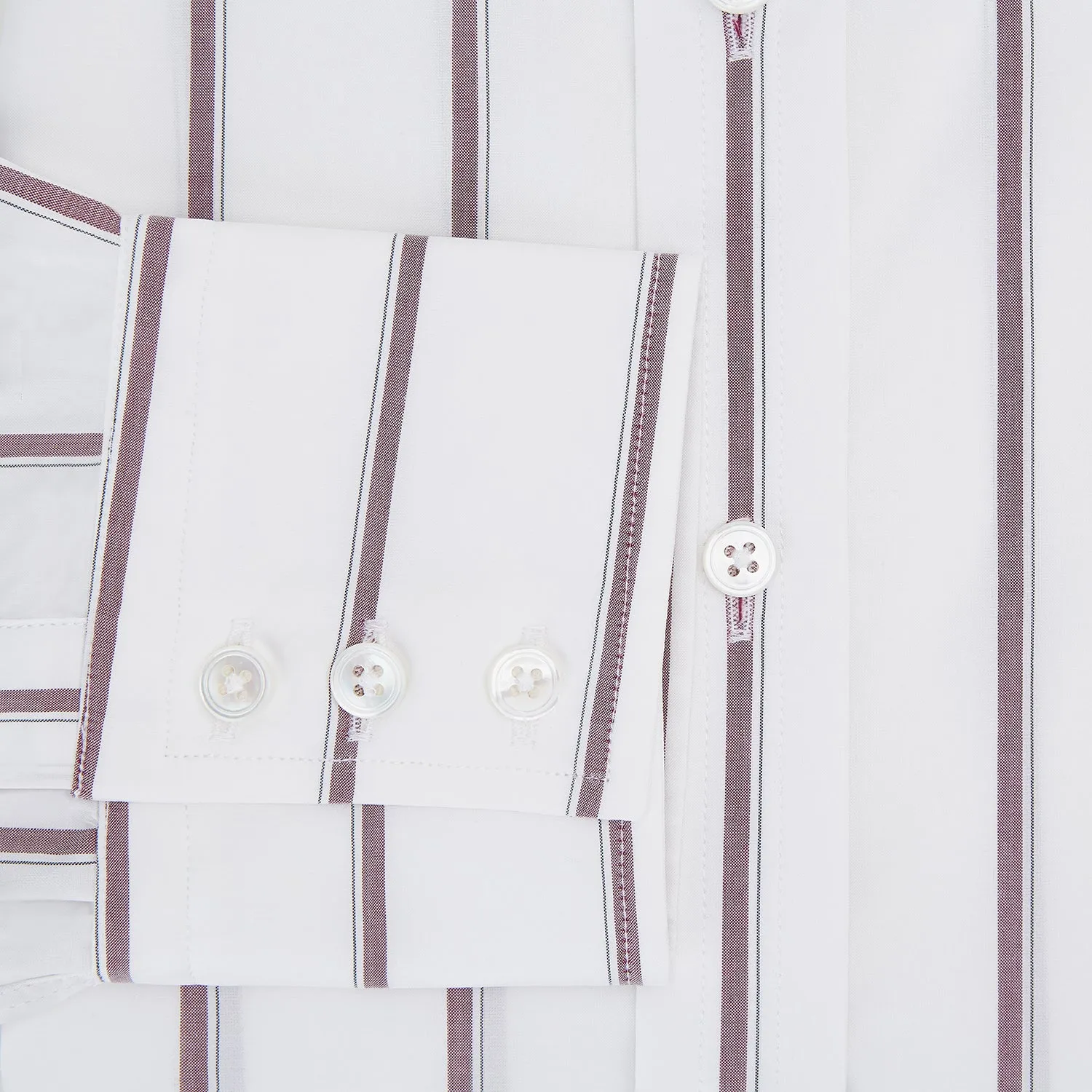 Wine Track Stripe Mayfair Shirt sold by Turnbull & Asser product image thumbnail 4