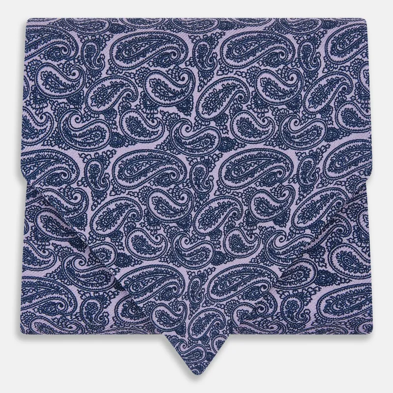 Lilac Paisley Silk Cravat sold by Turnbull & Asser