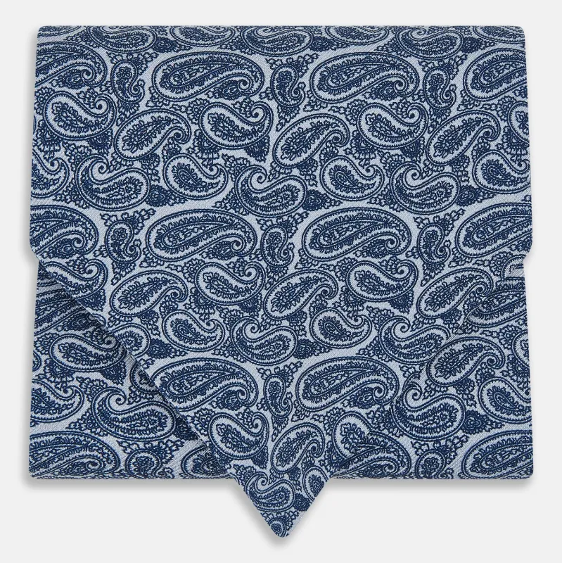 Pale Blue Paisley Silk Cravat sold by Turnbull & Asser