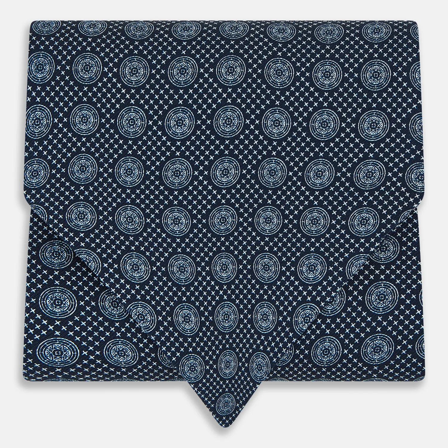 Navy Medallion Silk Cravat sold by Turnbull & Asser