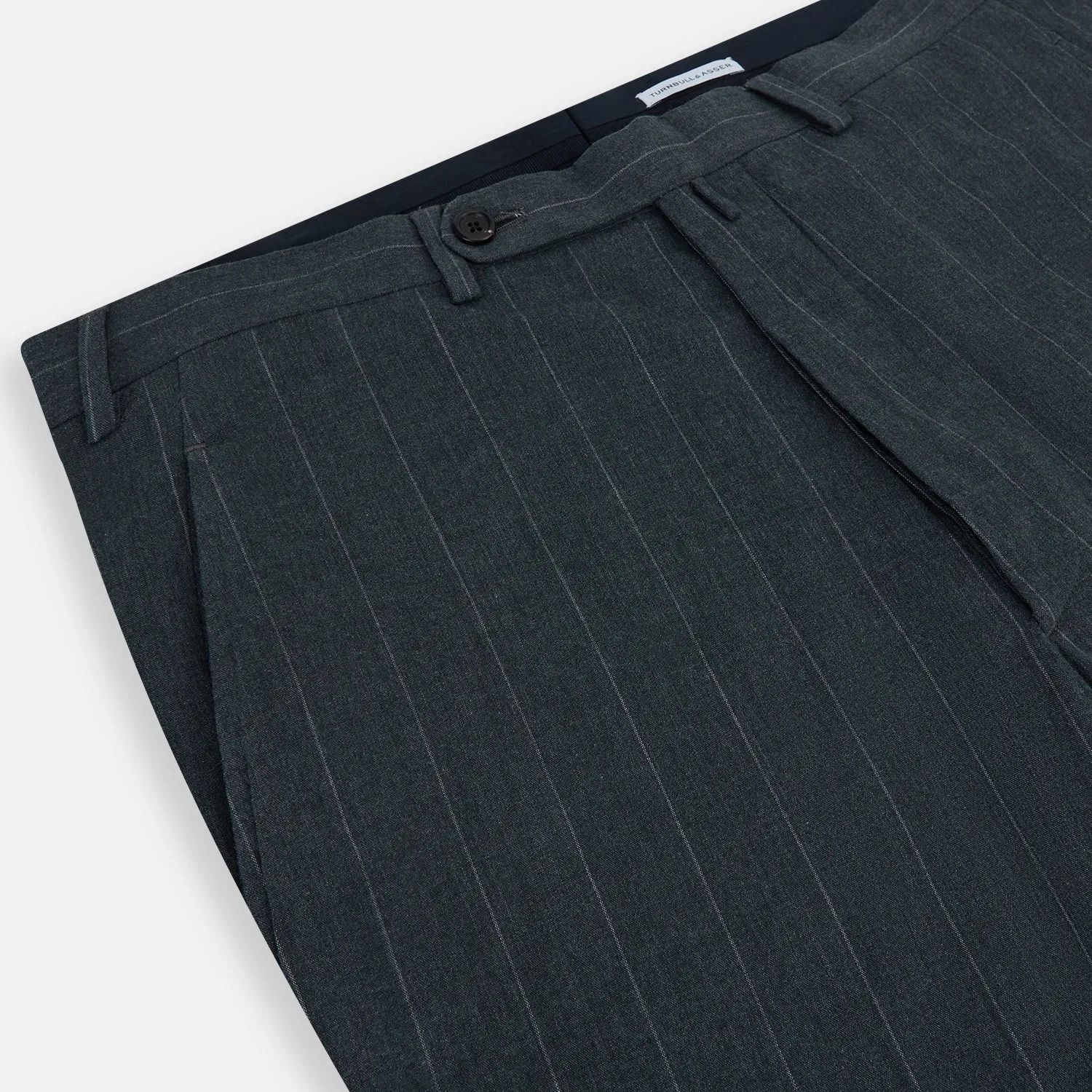 Forest Green Striped Edmund trousers sold by Turnbull & Asser product image thumbnail 2