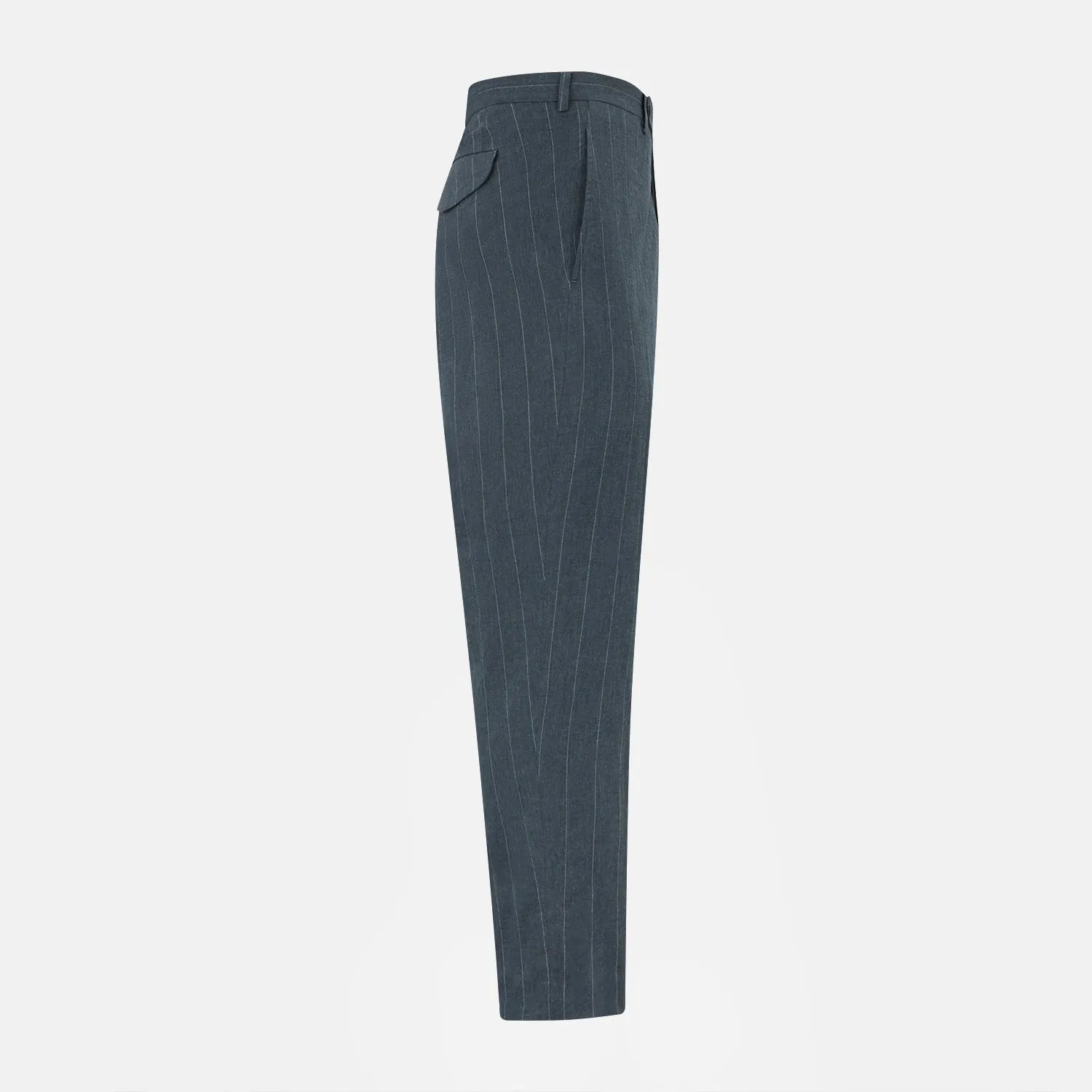 Forest Green Striped Edmund trousers sold by Turnbull & Asser product image thumbnail 3