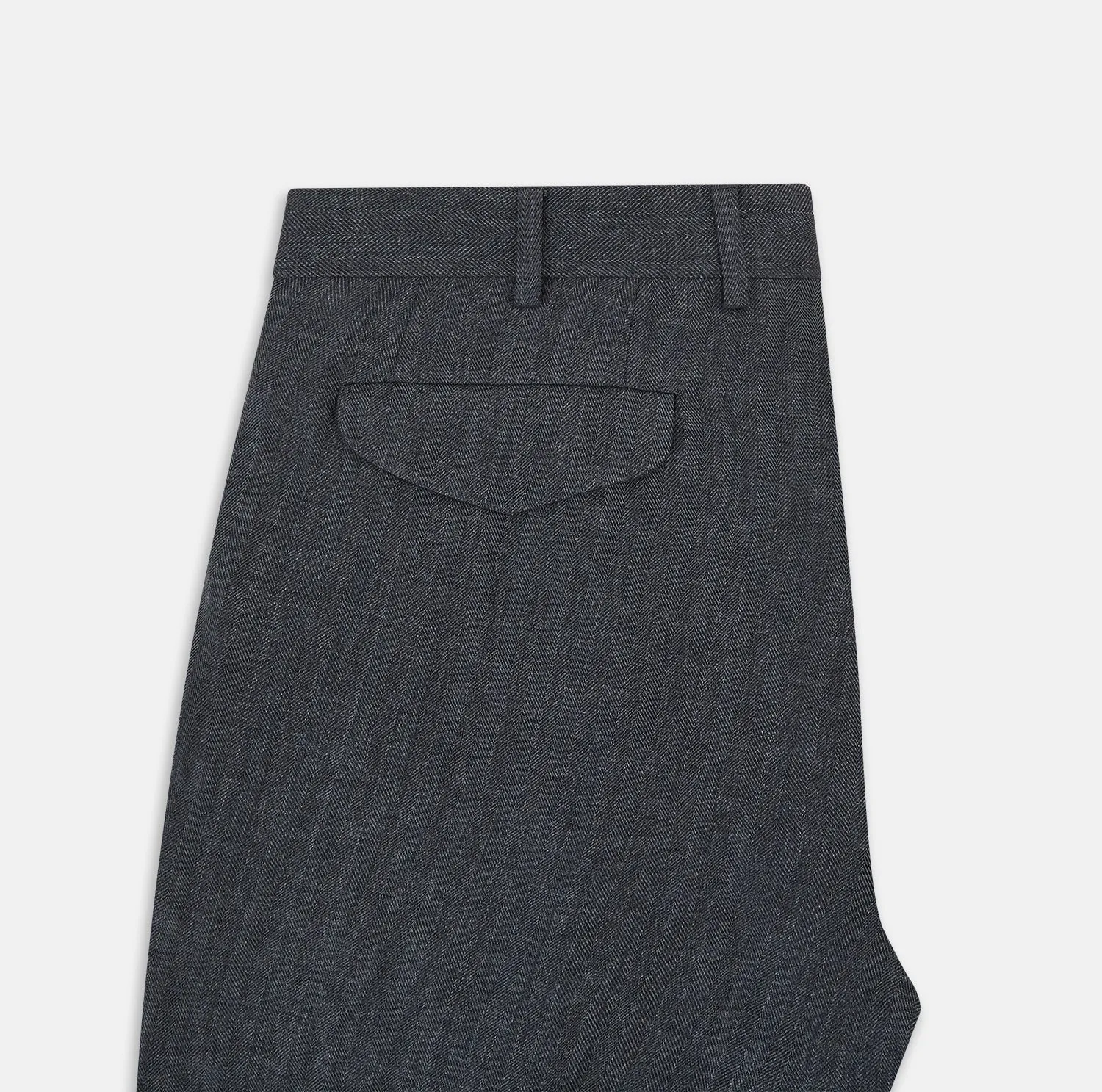 Ash Linen Herringbone Edmund Trousers sold by Turnbull & Asser product image thumbnail 4