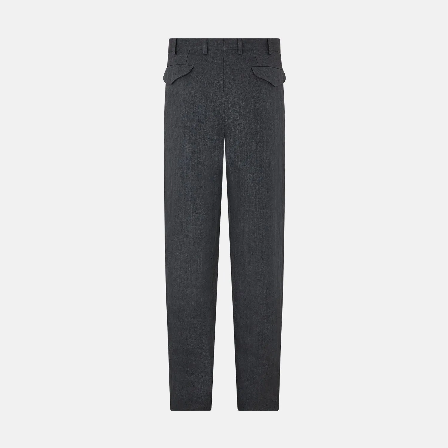 Ash Linen Herringbone Edmund Trousers sold by Turnbull & Asser product image thumbnail 3