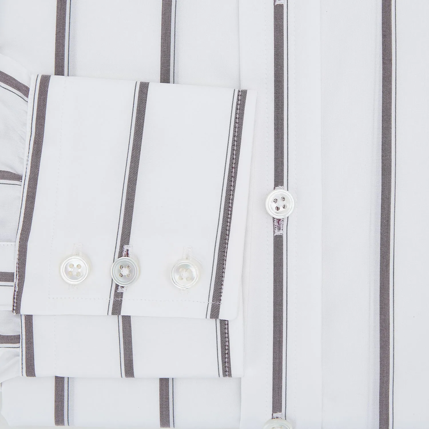 Burgundy Track Stripe Mayfair Shirt sold by Turnbull & Asser product image thumbnail 4