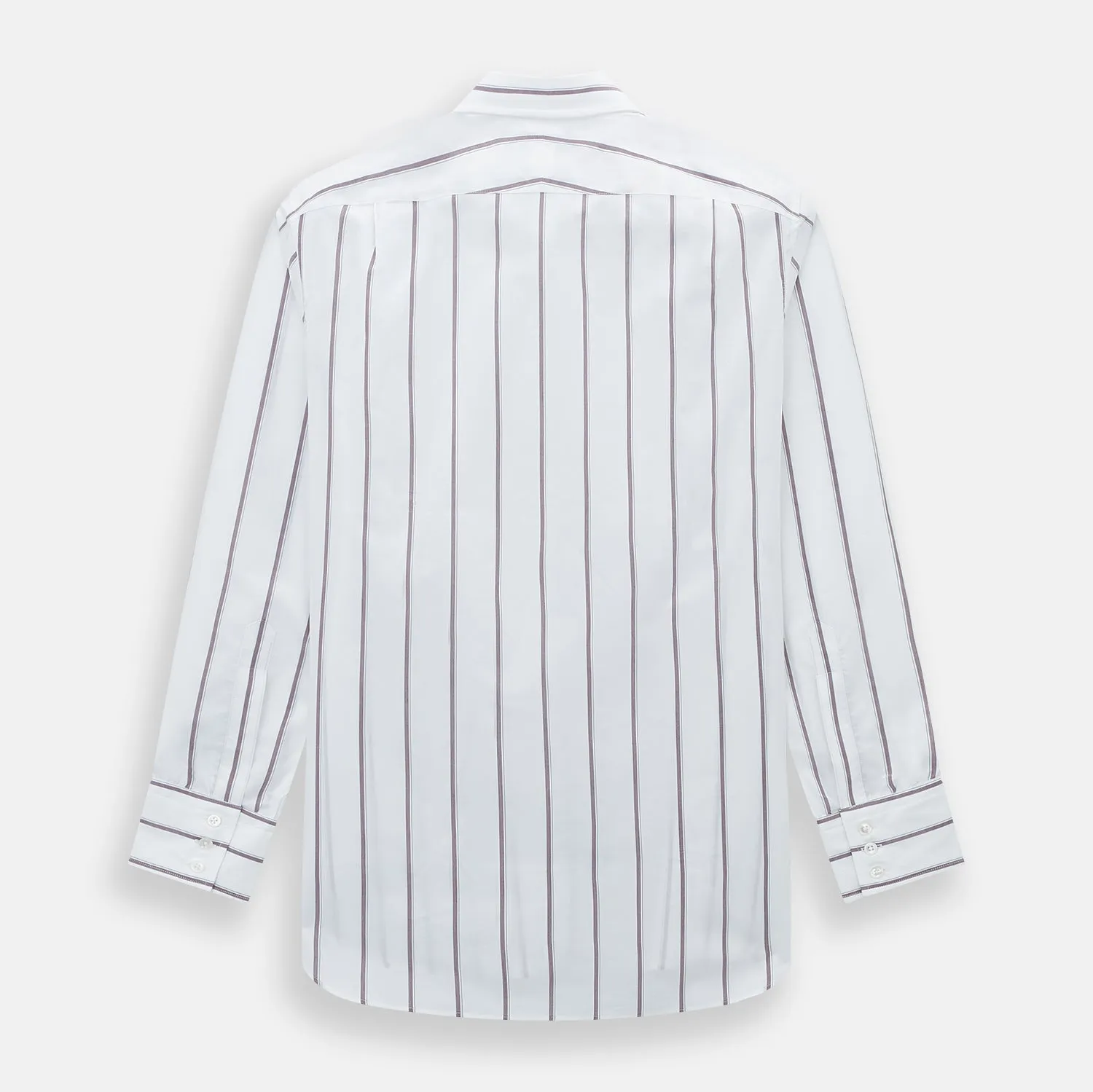 Burgundy Track Stripe Mayfair Shirt sold by Turnbull & Asser product image thumbnail 3