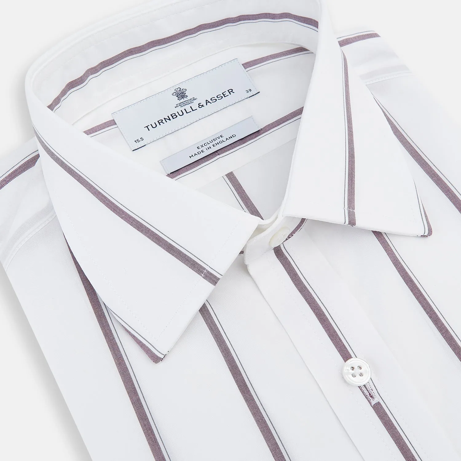 Burgundy Track Stripe Mayfair Shirt sold by Turnbull & Asser product image thumbnail 2