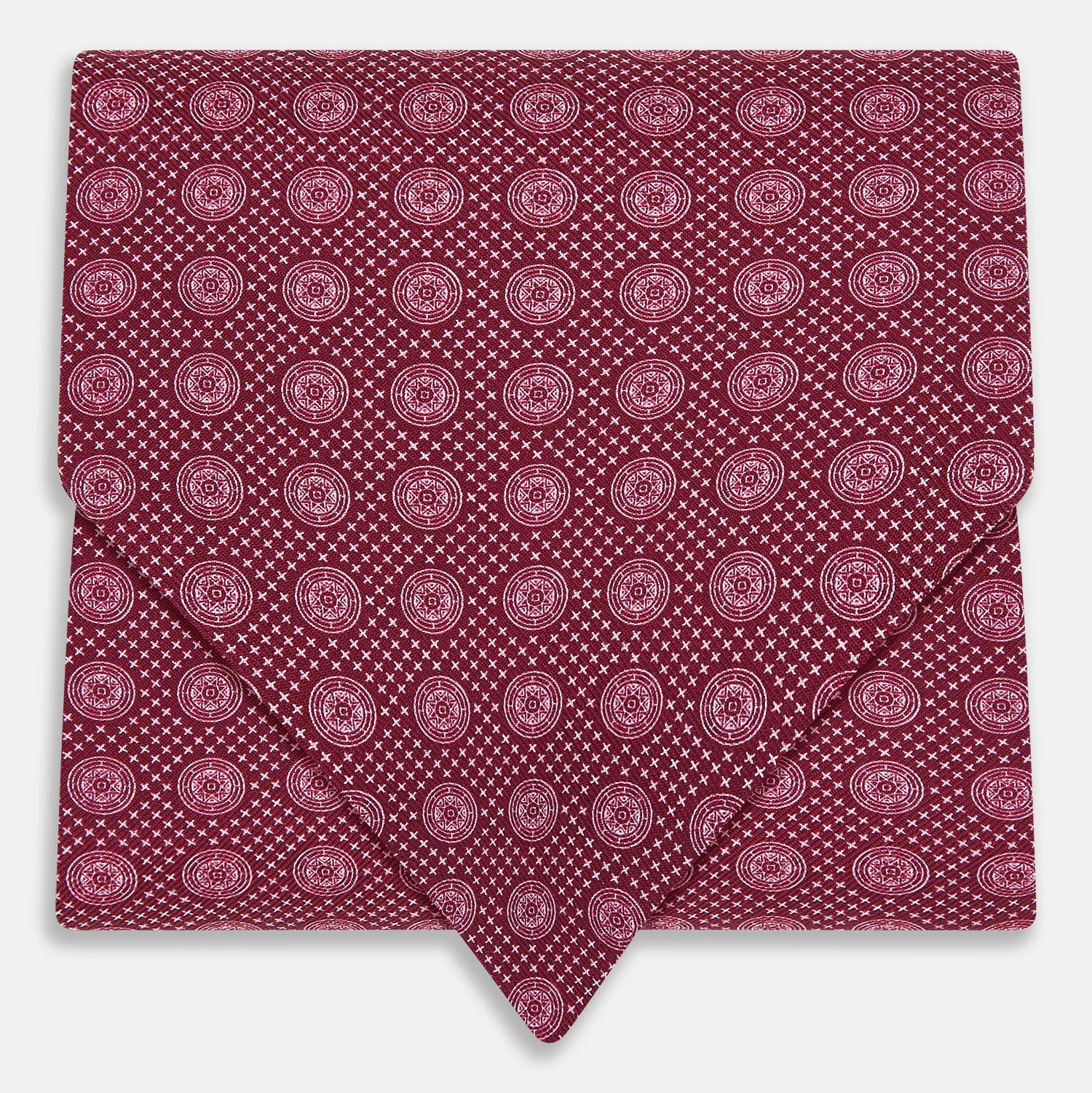 Burgundy Medallion Silk Cravat sold by Turnbull & Asser