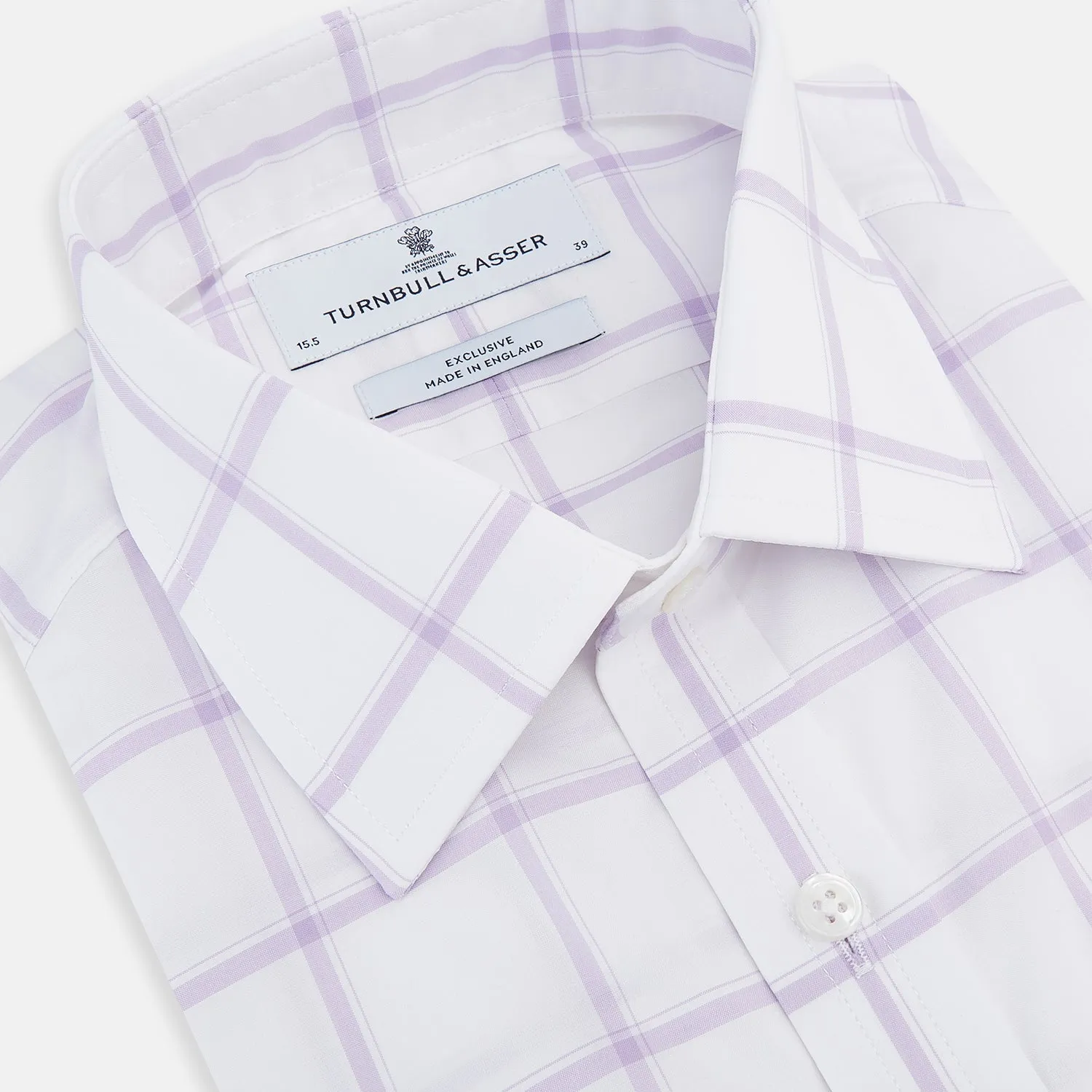 Lilac Grid Check Mayfair Shirt sold by Turnbull & Asser product image thumbnail 2