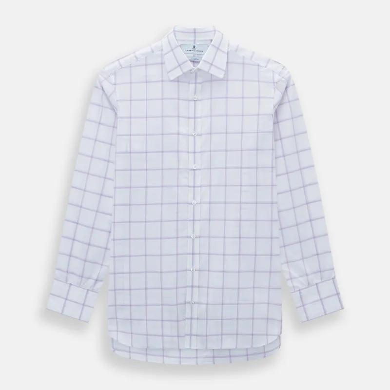Lilac Grid Check Mayfair Shirt sold by Turnbull & Asser