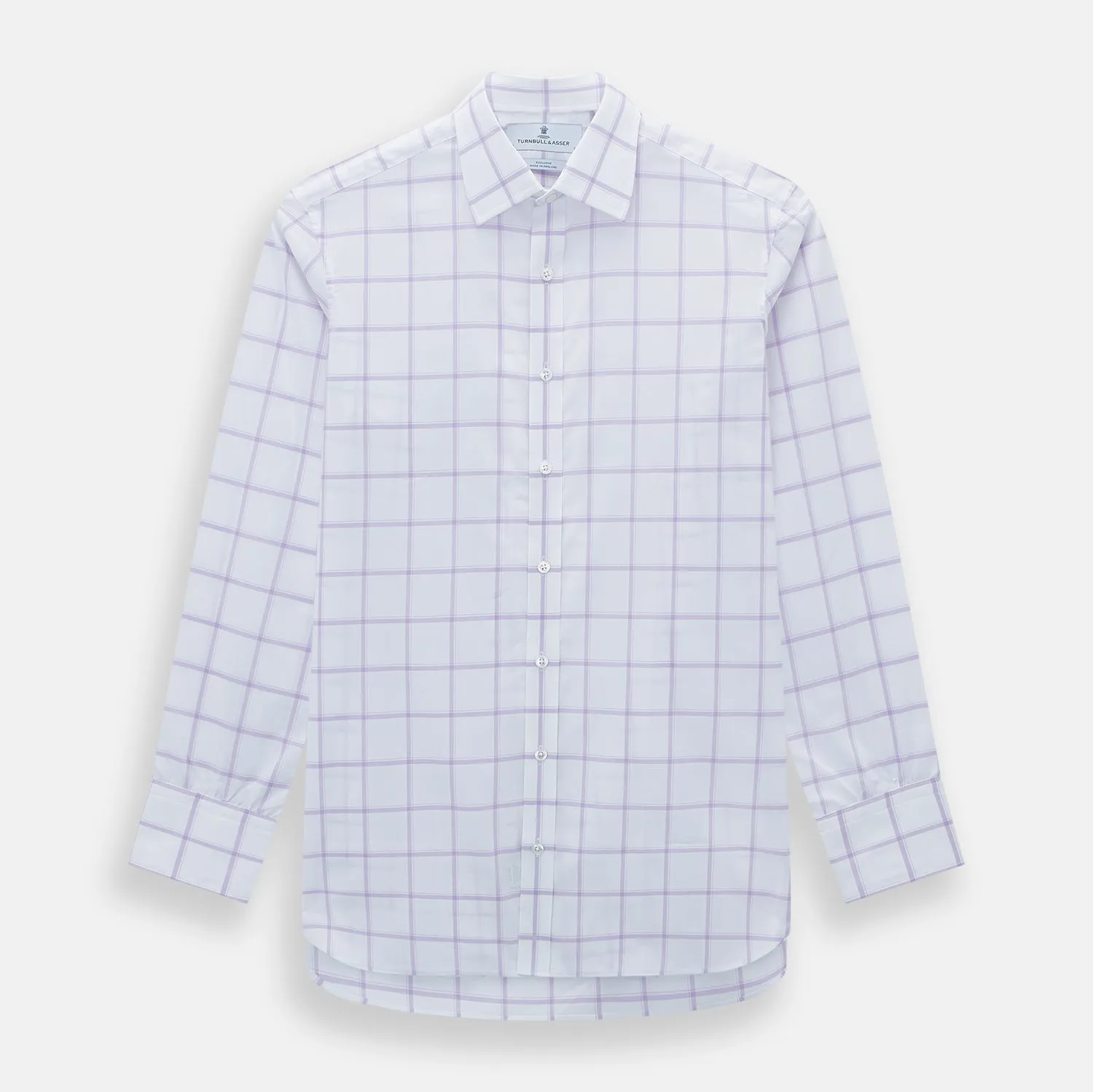 Lilac Grid Check Mayfair Shirt sold by Turnbull & Asser