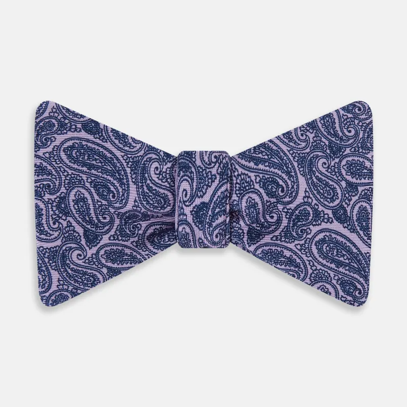 Lilac Paisley Silk Bow Tie sold by Turnbull & Asser
