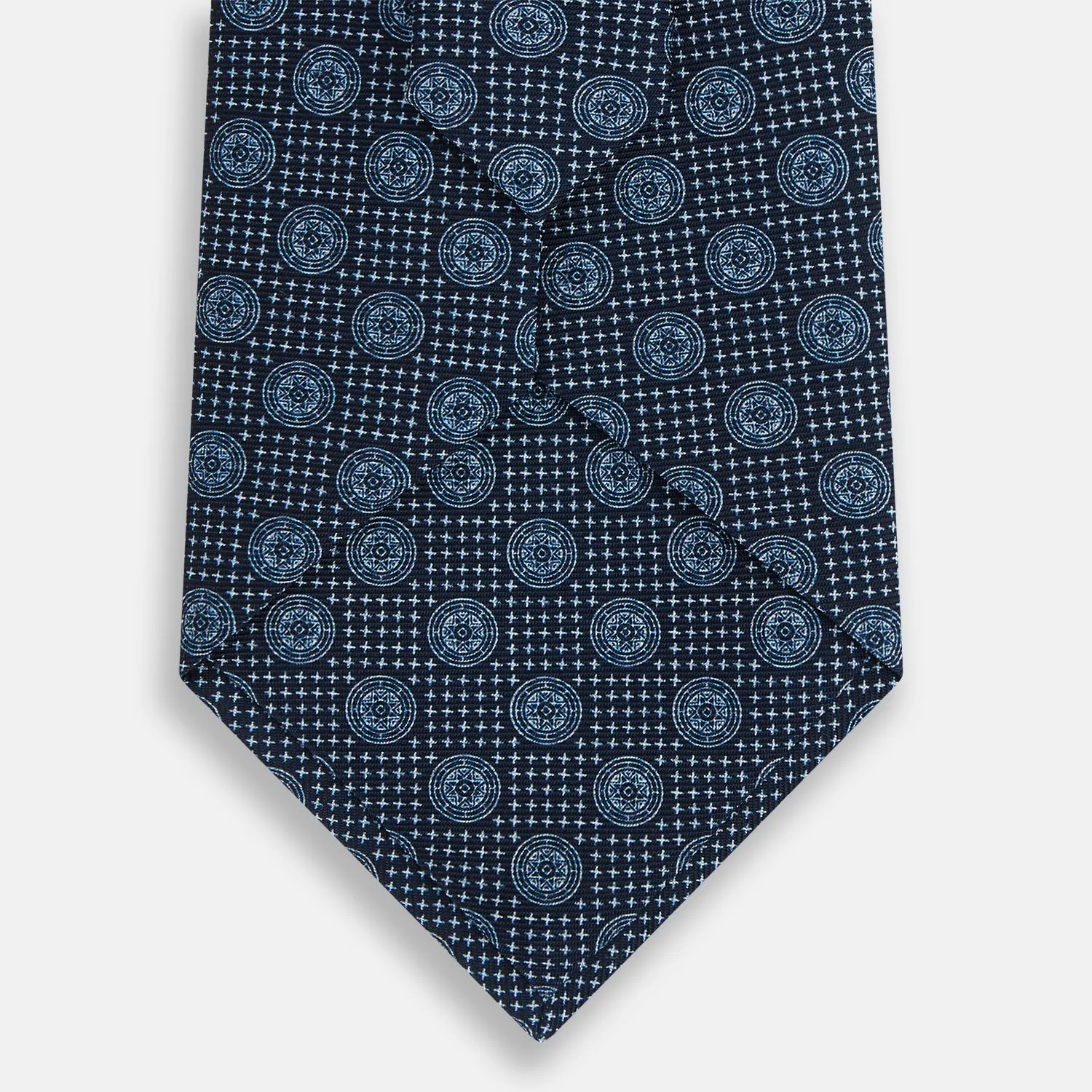 Navy Medallion Silk Tie sold by Turnbull & Asser product image thumbnail 3