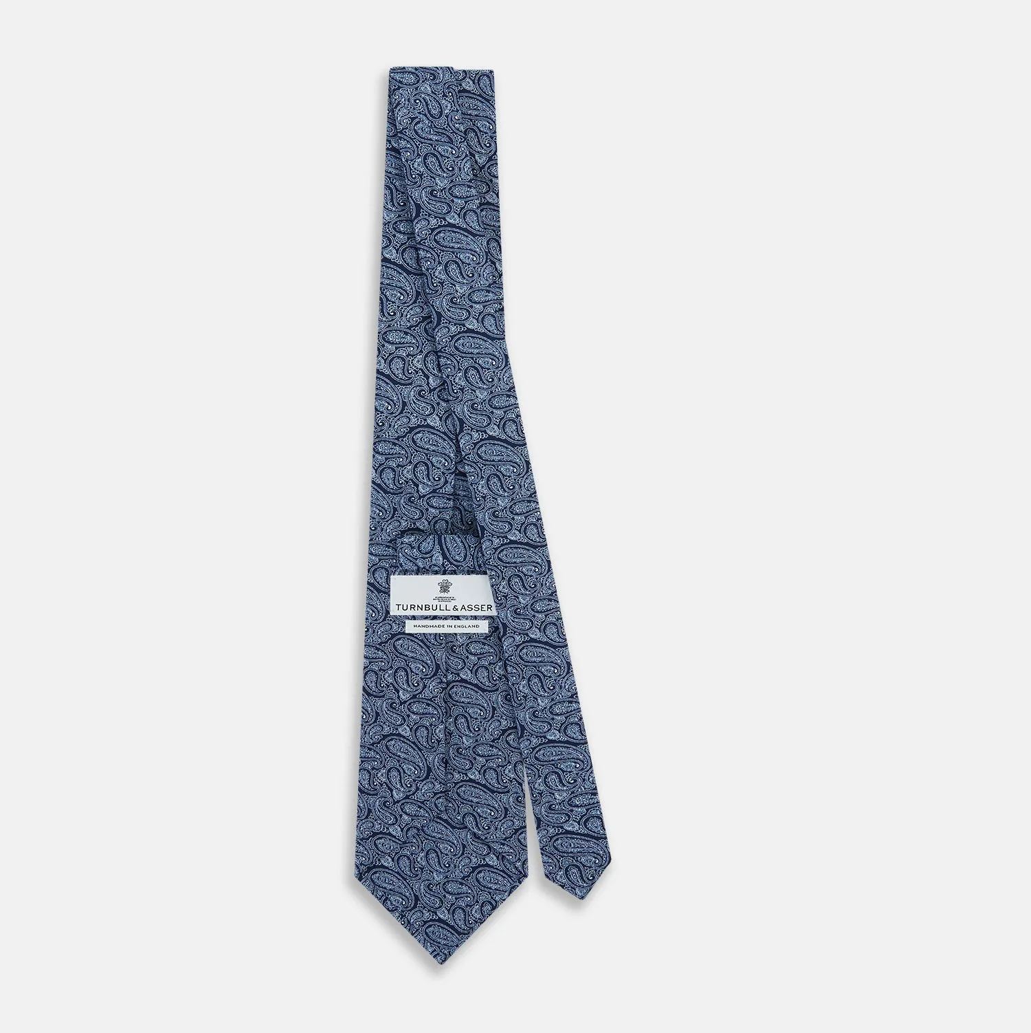 Dark Navy Paisley Silk Tie sold by Turnbull & Asser product image thumbnail 4