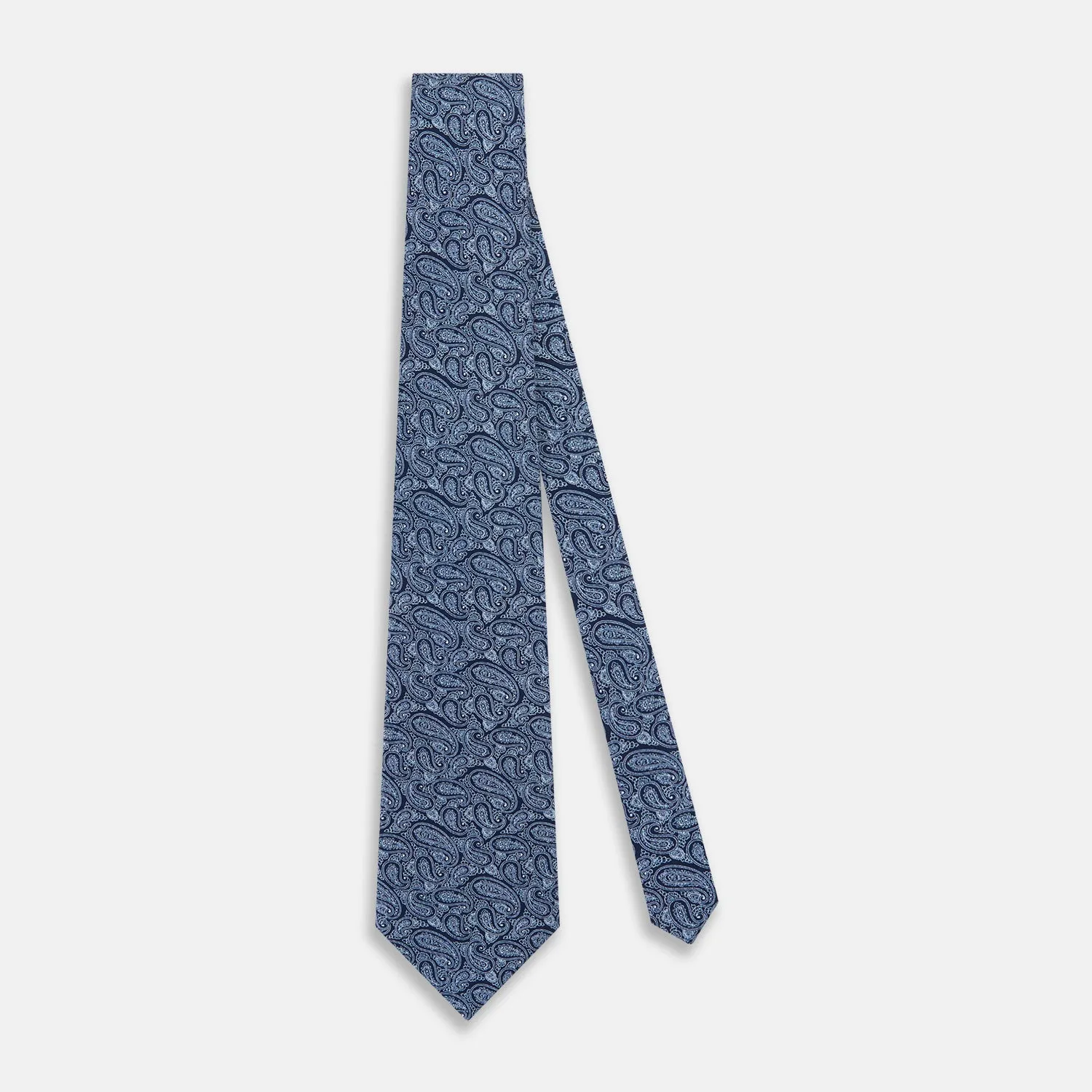 Dark Navy Paisley Silk Tie sold by Turnbull & Asser product image thumbnail 2