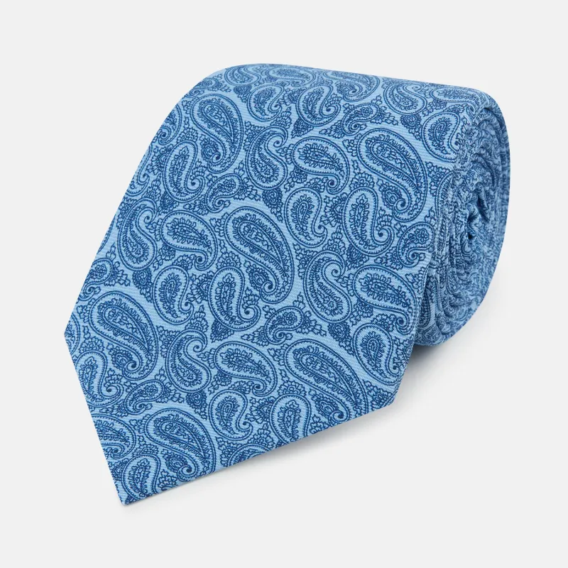 Blue Paisley Silk Tie sold by Turnbull & Asser