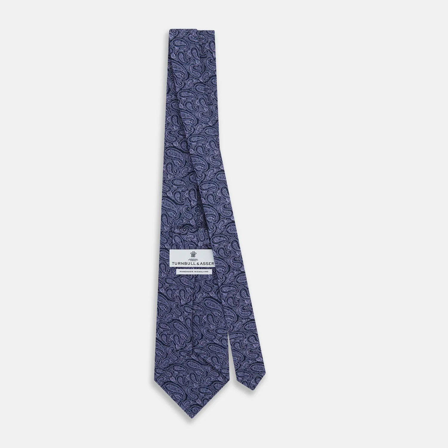 Navy Paisley Silk Tie sold by Turnbull & Asser product image thumbnail 4