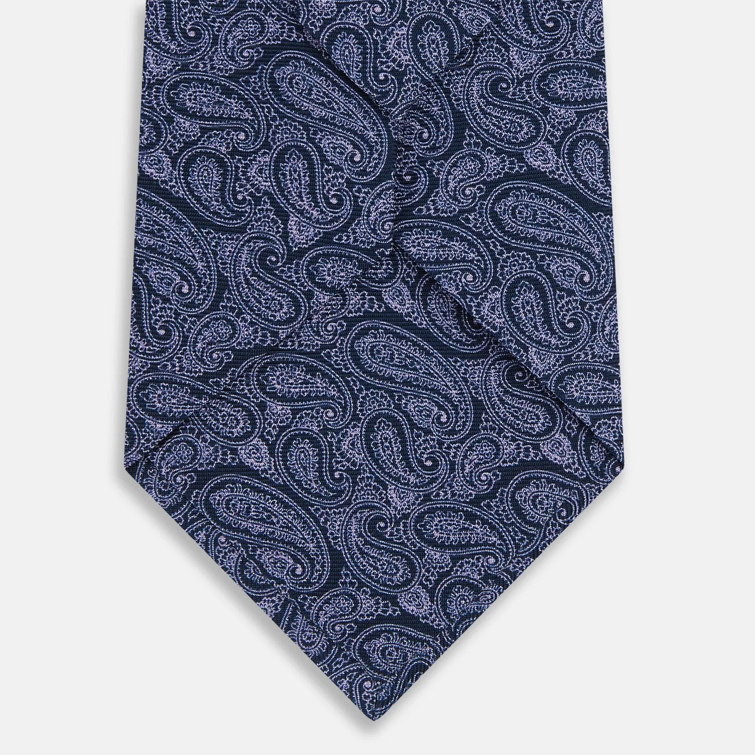 Navy Paisley Silk Tie sold by Turnbull & Asser product image thumbnail 3