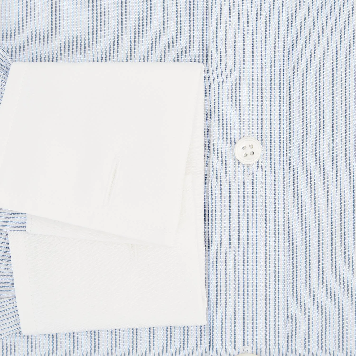 Sky Blue Hairline Multi Stripe Shirt with Constrast T&A Collar and Cuffs sold by Turnbull & Asser product image thumbnail 4