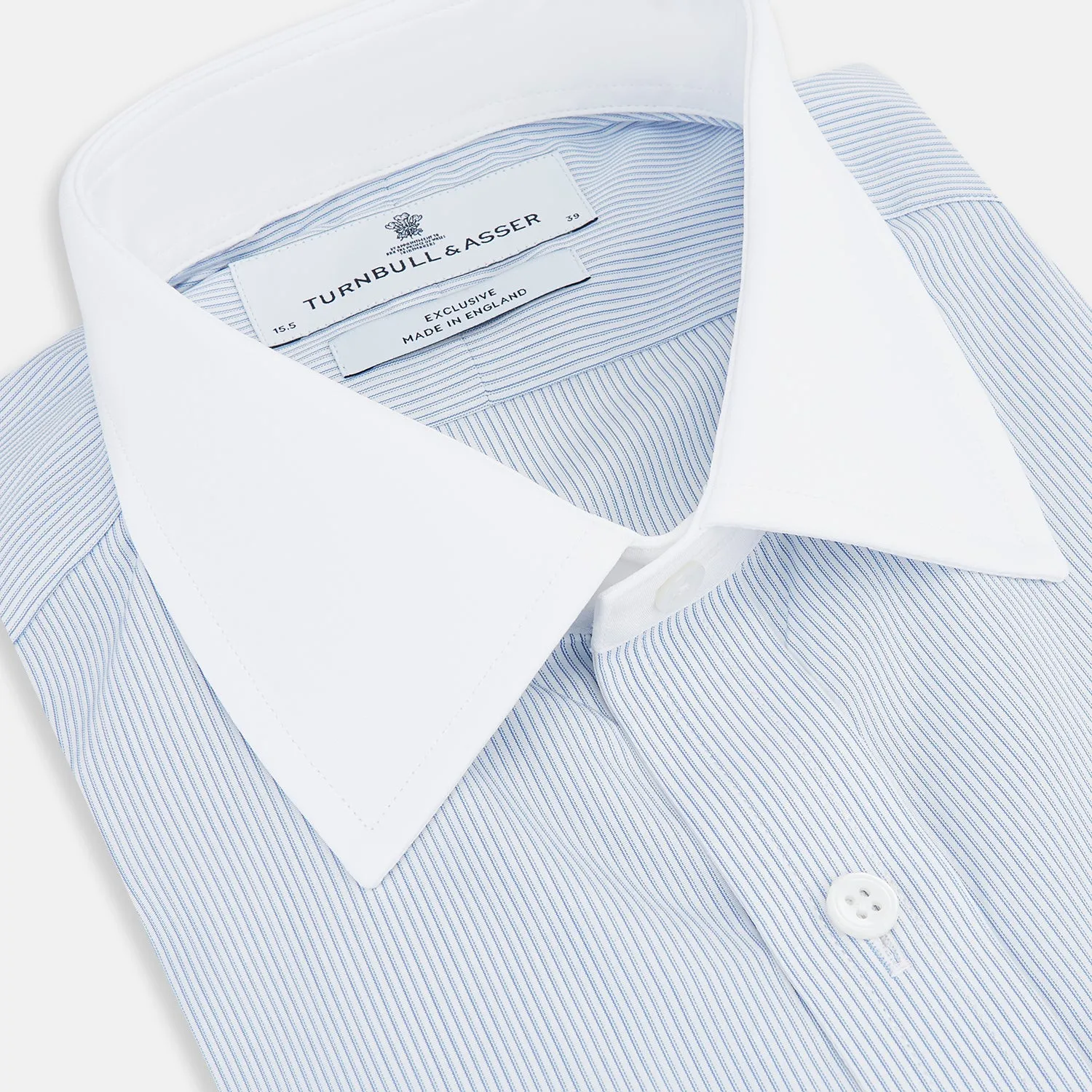 Sky Blue Hairline Multi Stripe Shirt with Constrast T&A Collar and Cuffs sold by Turnbull & Asser product image thumbnail 2
