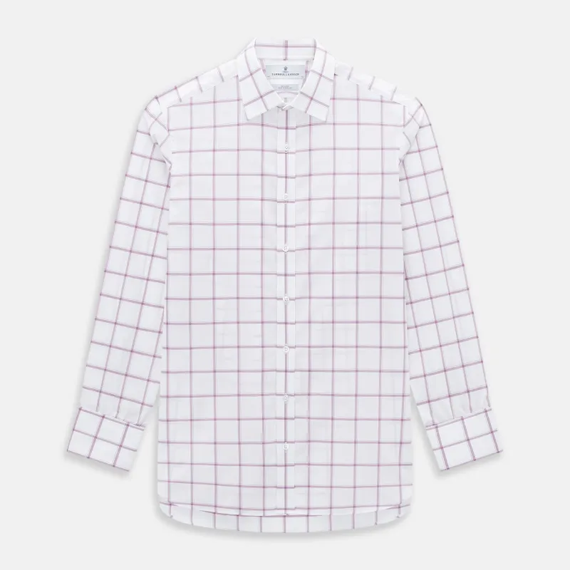 Antique Pink Grid Check Mayfair Shirt sold by Turnbull & Asser