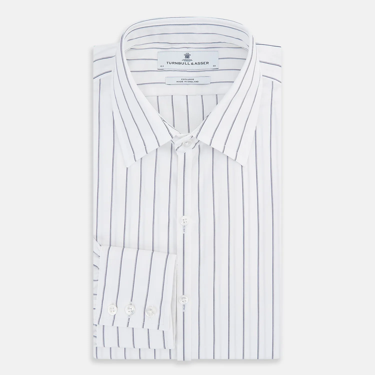 Dark Navy Double-Pinstripe Westminster Shirt sold by Turnbull & Asser product image thumbnail 5