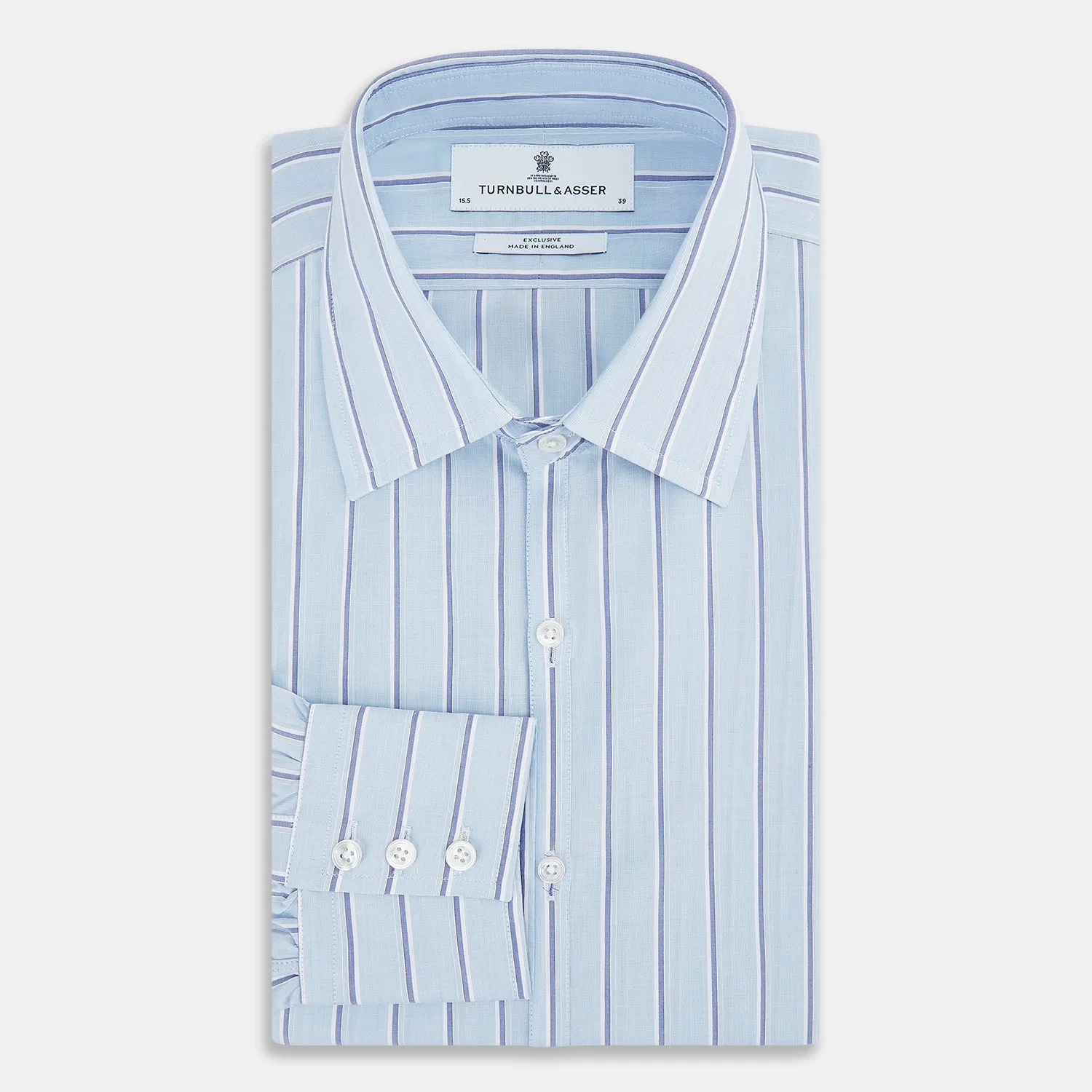 Blue and Navy Multi-Stripe Westminster Shirt sold by Turnbull & Asser product image thumbnail 5