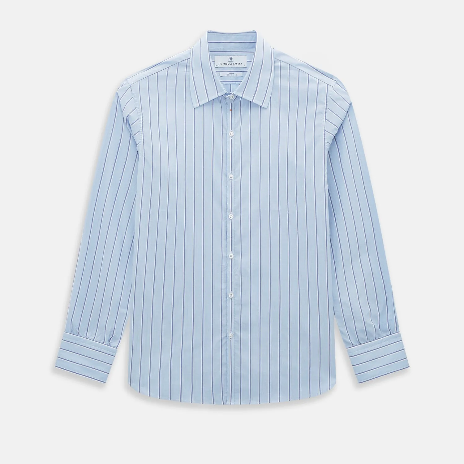 Blue and Navy Multi-Stripe Westminster Shirt sold by Turnbull & Asser