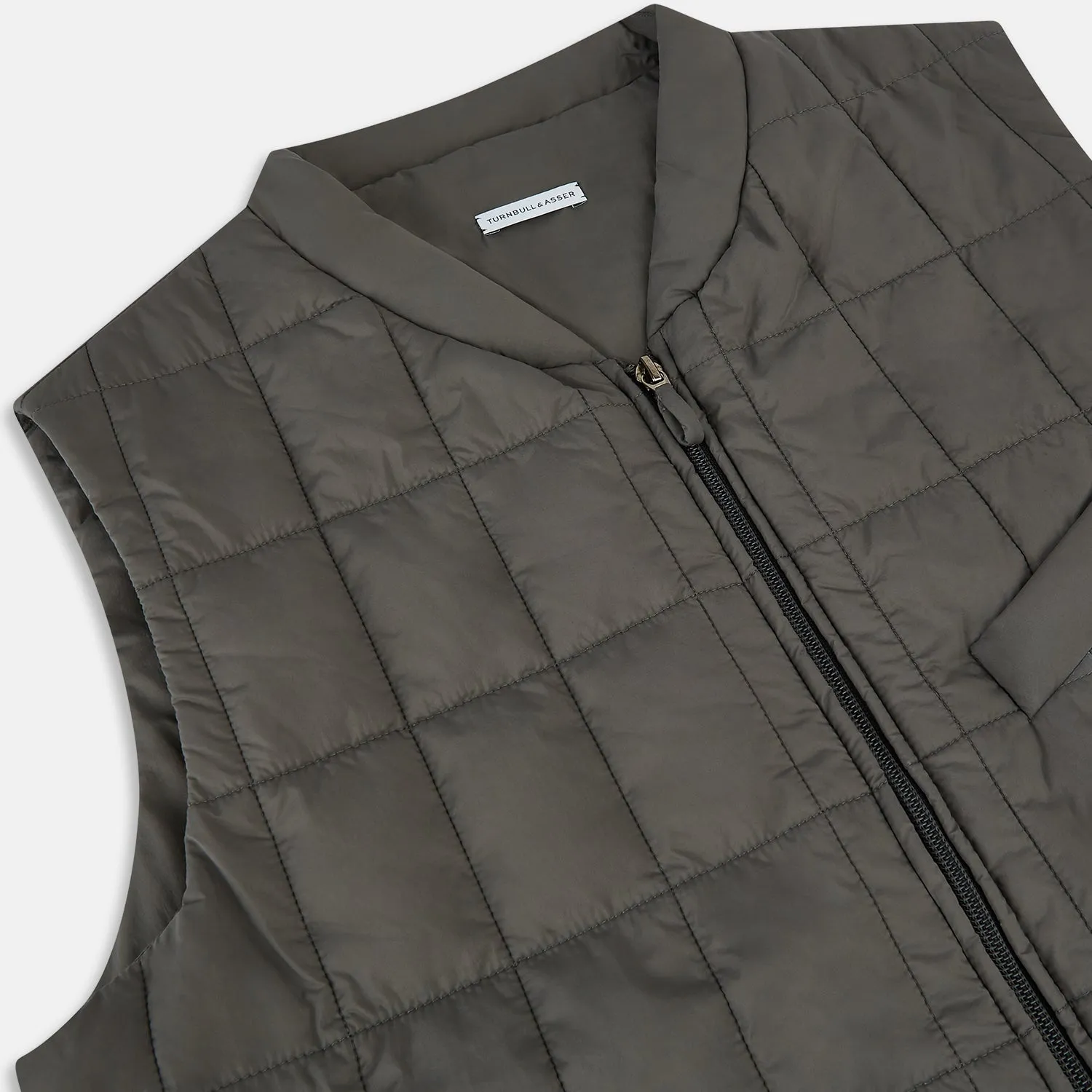 Shadow Grey Quilted Gilet sold by Turnbull & Asser product image thumbnail 2