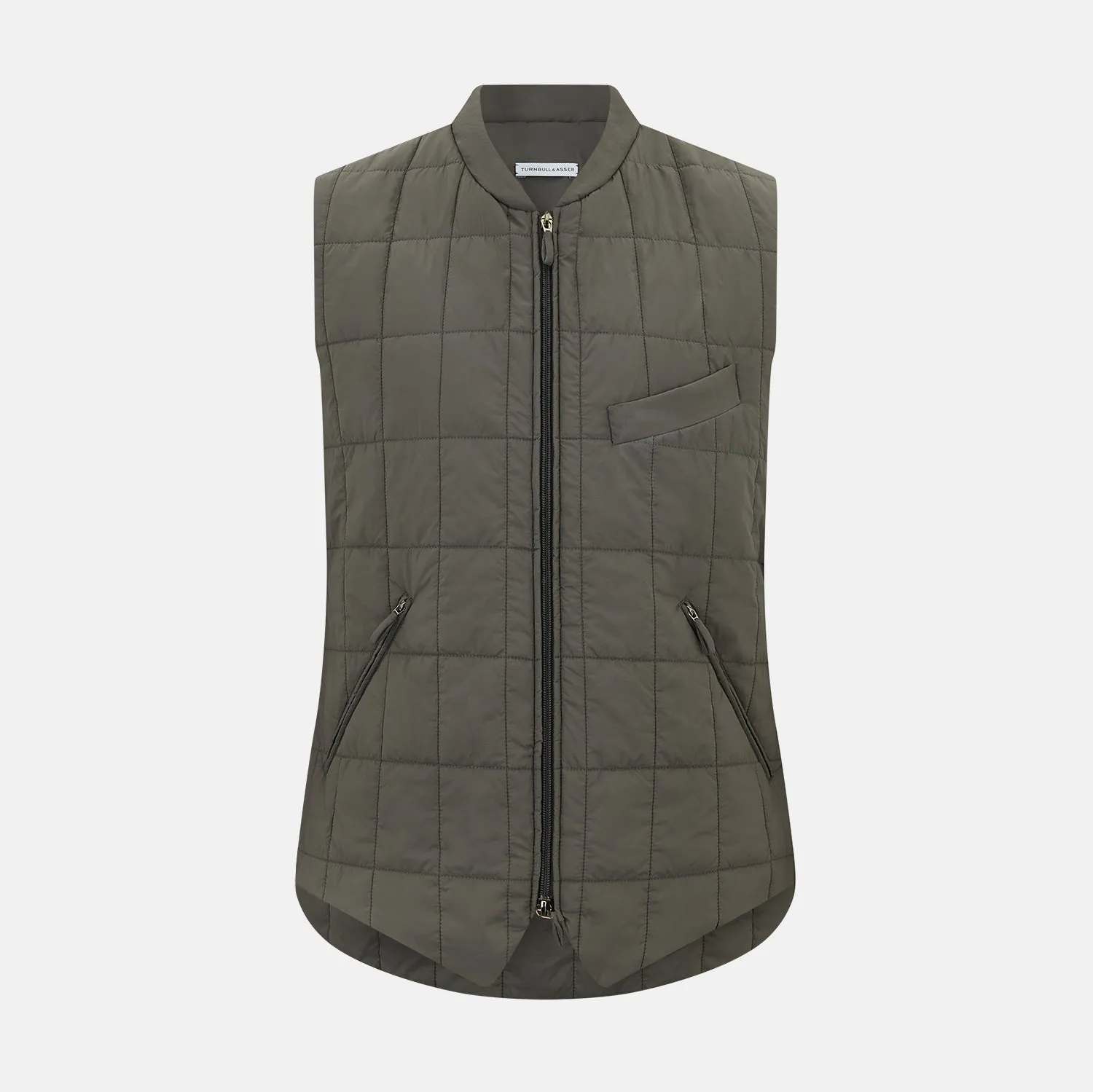 Shadow Grey Quilted Gilet sold by Turnbull & Asser