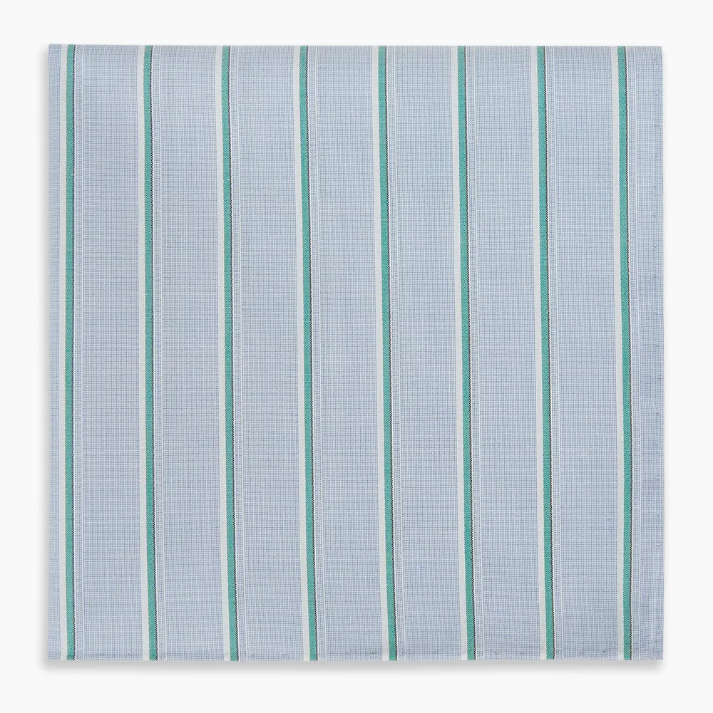 Blue and Green Multi Stripe Hand-Rolled Handkerchief sold by Turnbull & Asser product image thumbnail 4