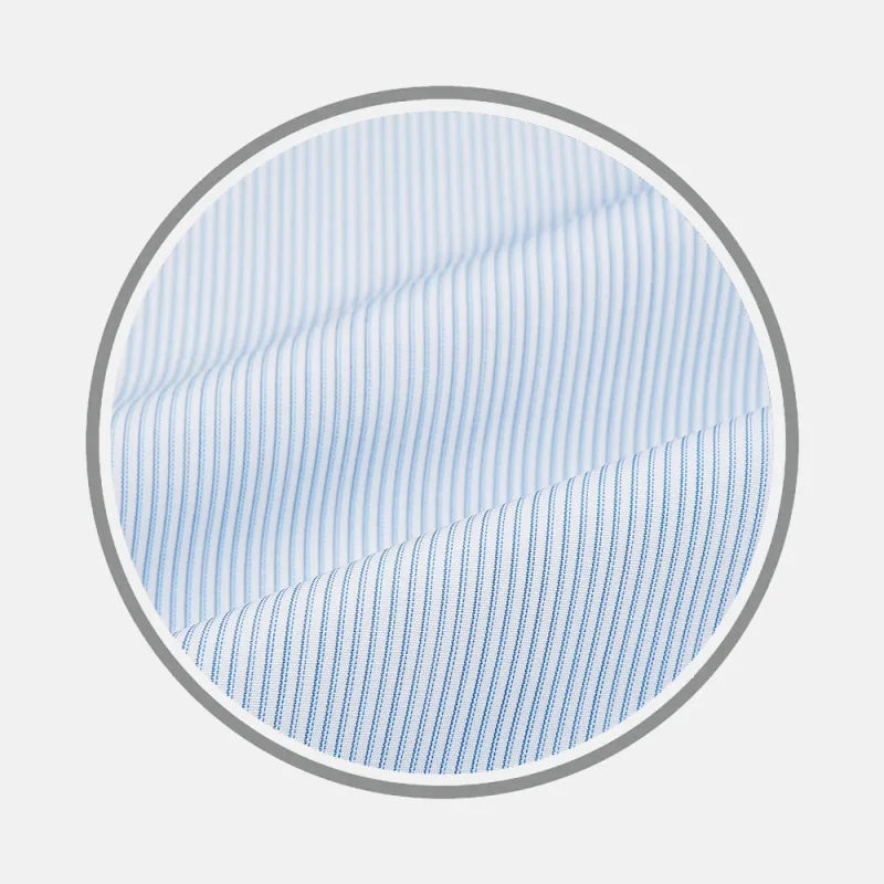Sky Blue Hairline Multi Stripe Fabric sold by Turnbull & Asser