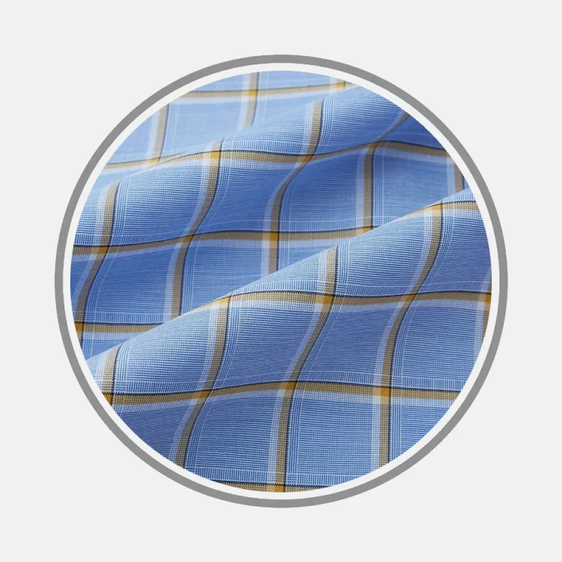 Blue and Yellow Windowpane Fabric sold by Turnbull & Asser