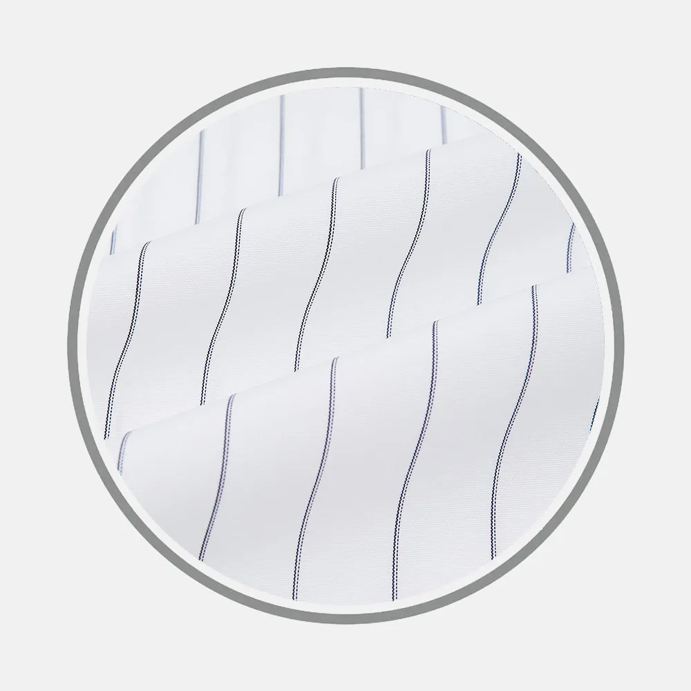 Navy Hairline Multi Stripe Fabric sold by Turnbull & Asser