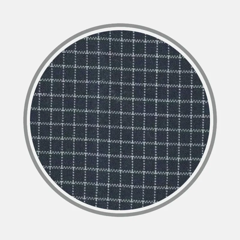 White Mini Check Navy Fabric sold by Turnbull & Asser