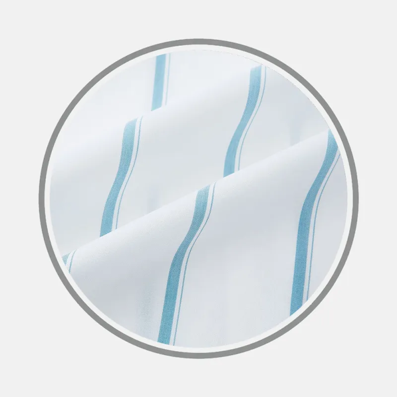 Turquoise Track Stripe Fabric sold by Turnbull & Asser