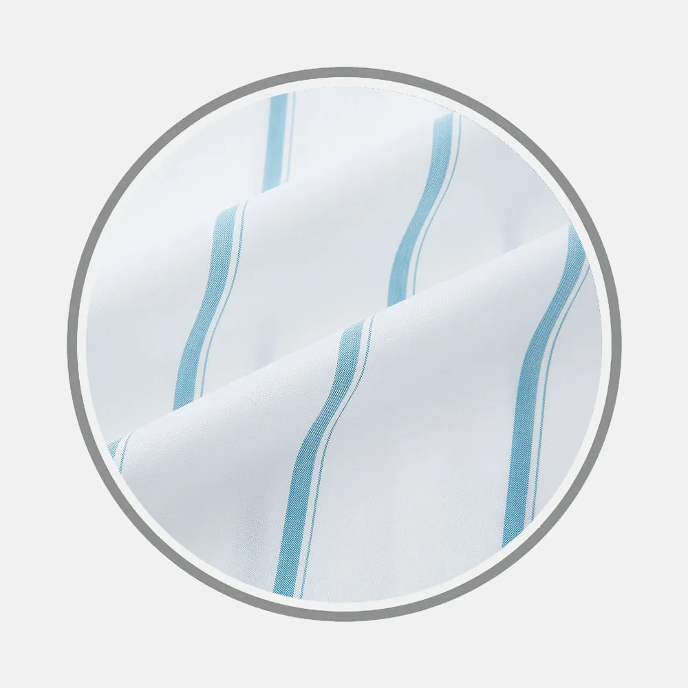 Turquoise Track Stripe Fabric sold by Turnbull & Asser