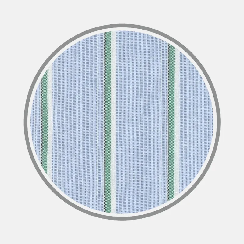 Blue and Green Multi Stripe Fabric sold by Turnbull & Asser