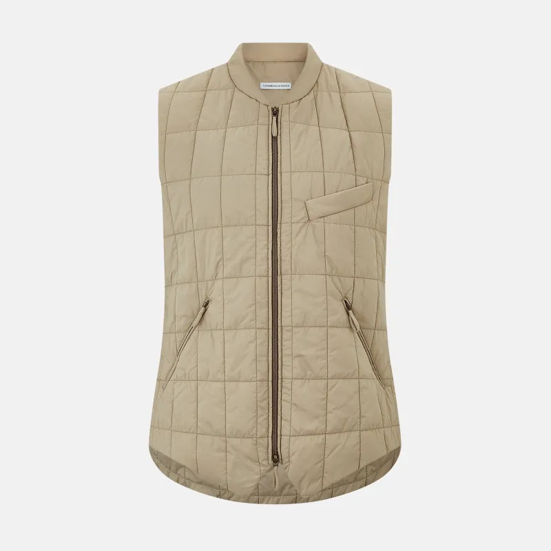 Sand Quilted Gilet sold by Turnbull & Asser