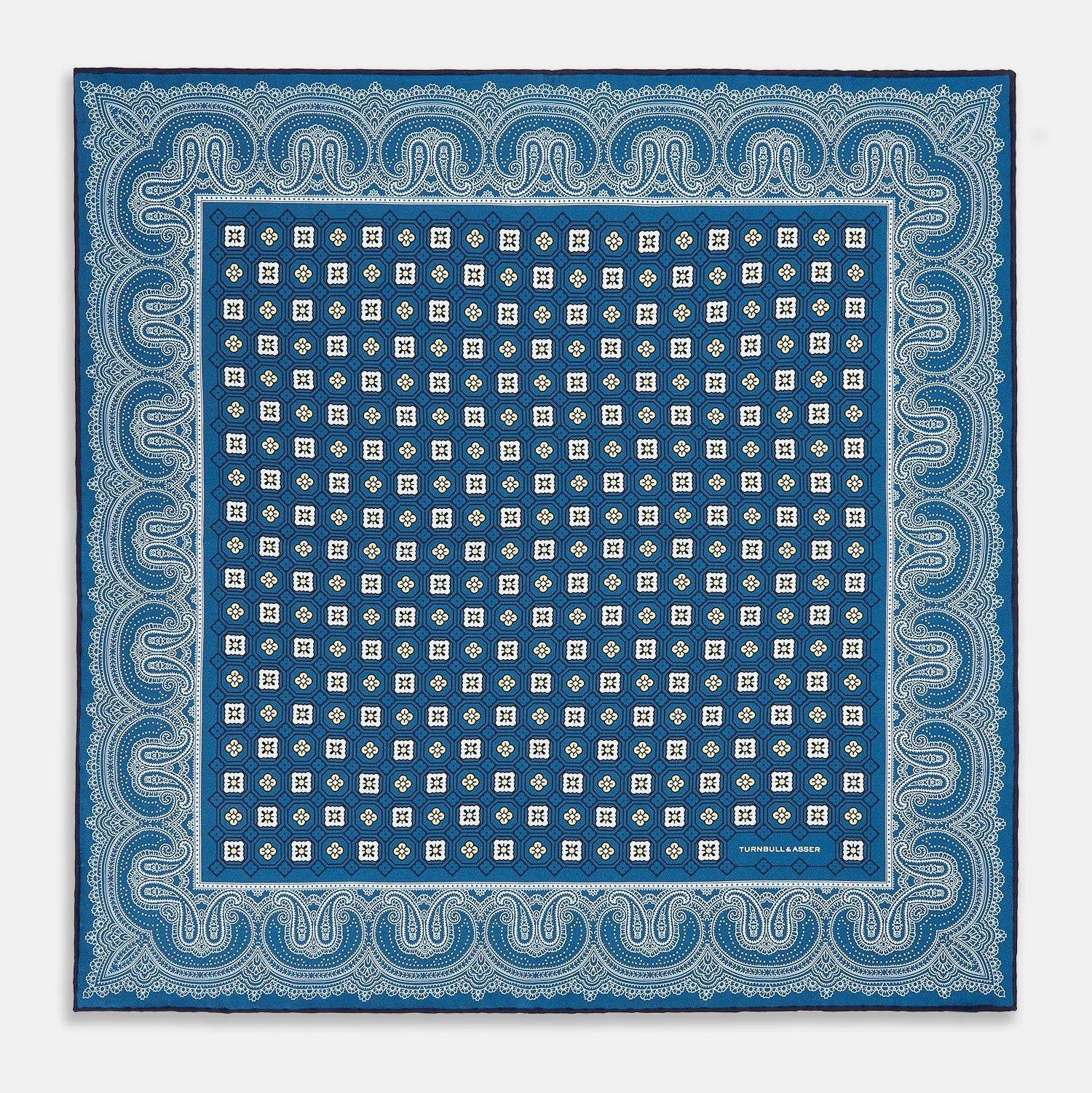 Azzurro Floral Tile and Paisley Silk Pocket Square sold by Turnbull & Asser product image thumbnail 4