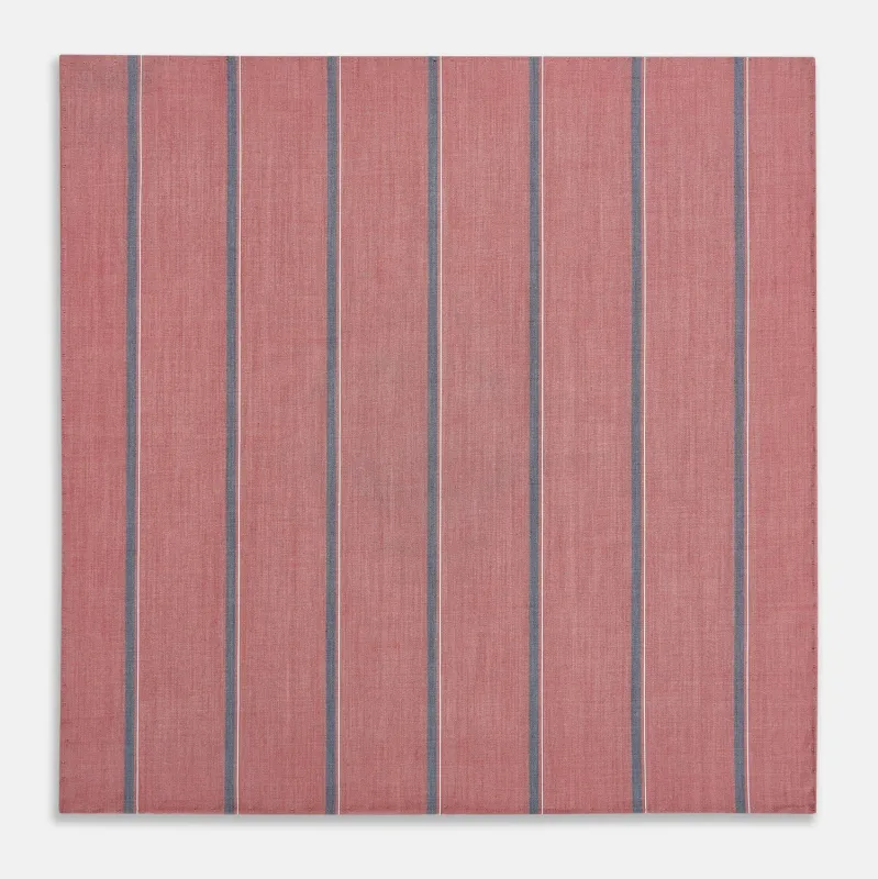 Red Track Stripe Hand-Rolled Handkerchief sold by Turnbull & Asser