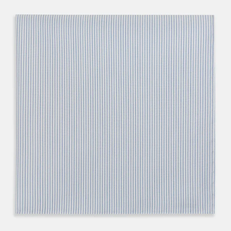 Sky Blue Hairline Stripe Hand-Rolled Handkerchief sold by Turnbull & Asser