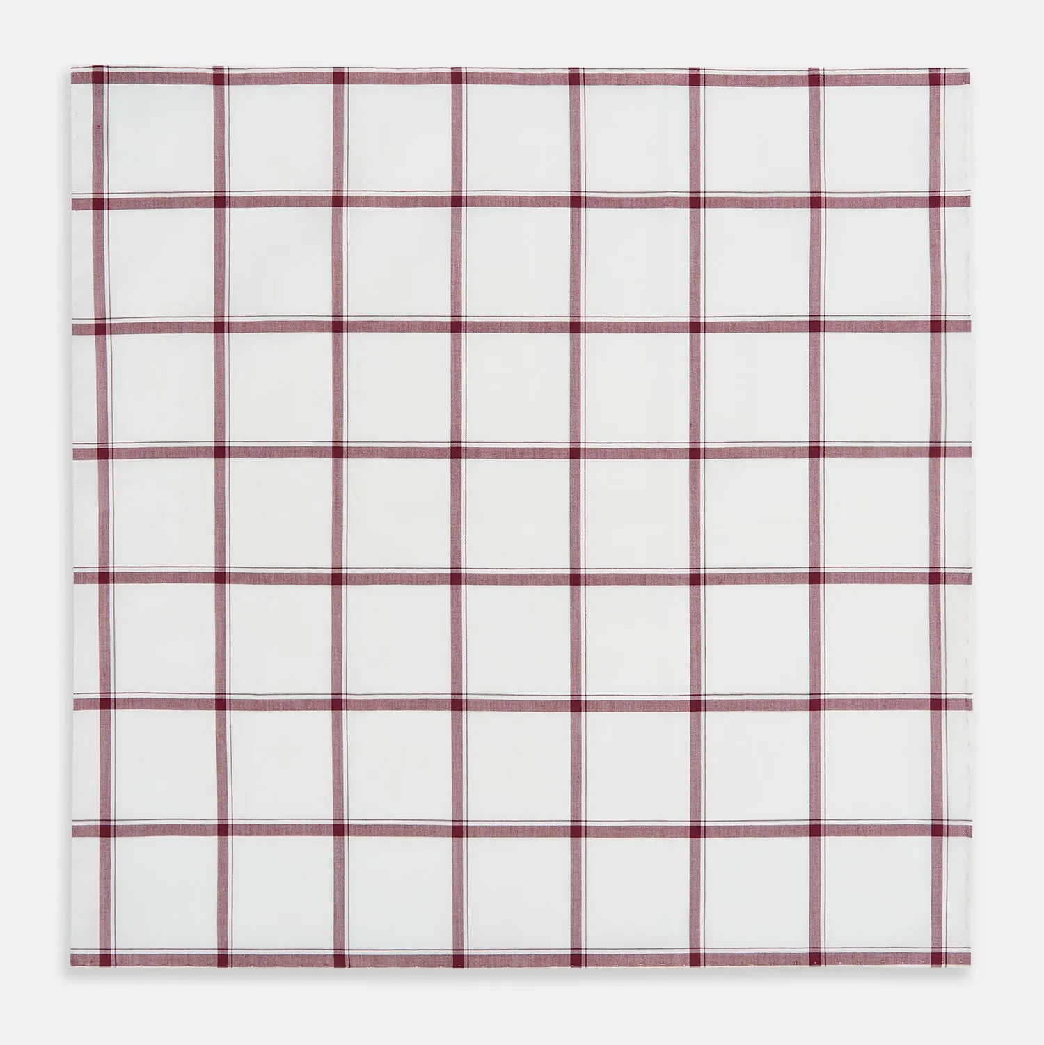 Burgundy Grid Check Hand-Rolled Handkerchief sold by Turnbull & Asser product image thumbnail 3