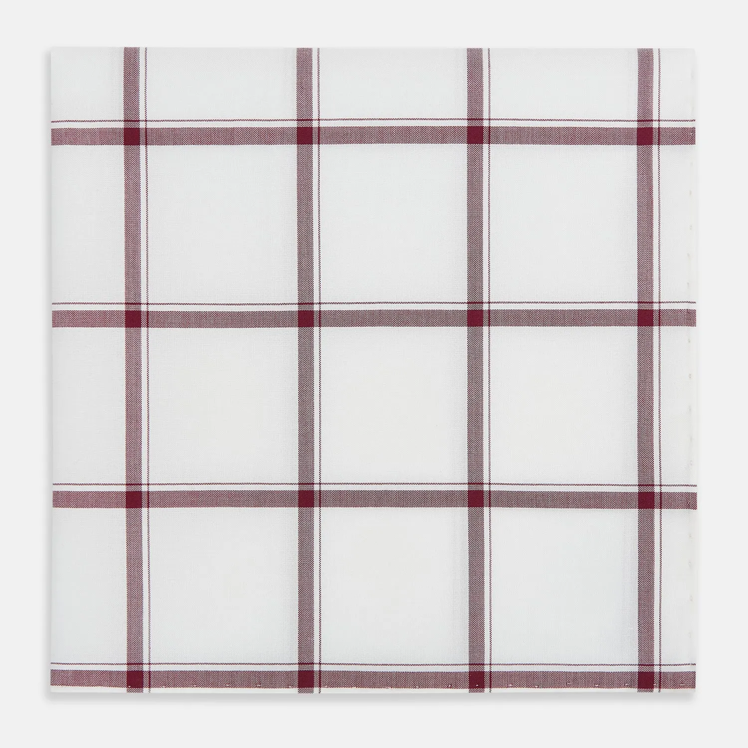 Burgundy Grid Check Hand-Rolled Handkerchief sold by Turnbull & Asser