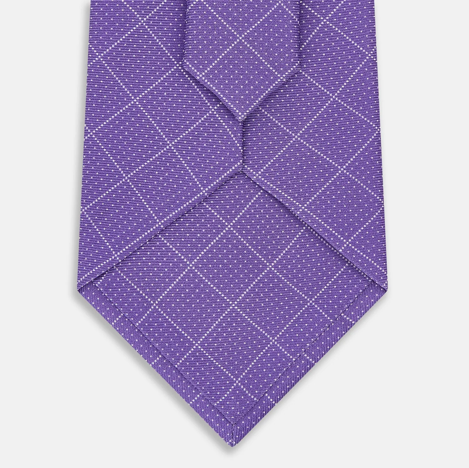 Purple Dotted Check Pattern Printed Silk Tie sold by Turnbull & Asser product image thumbnail 3